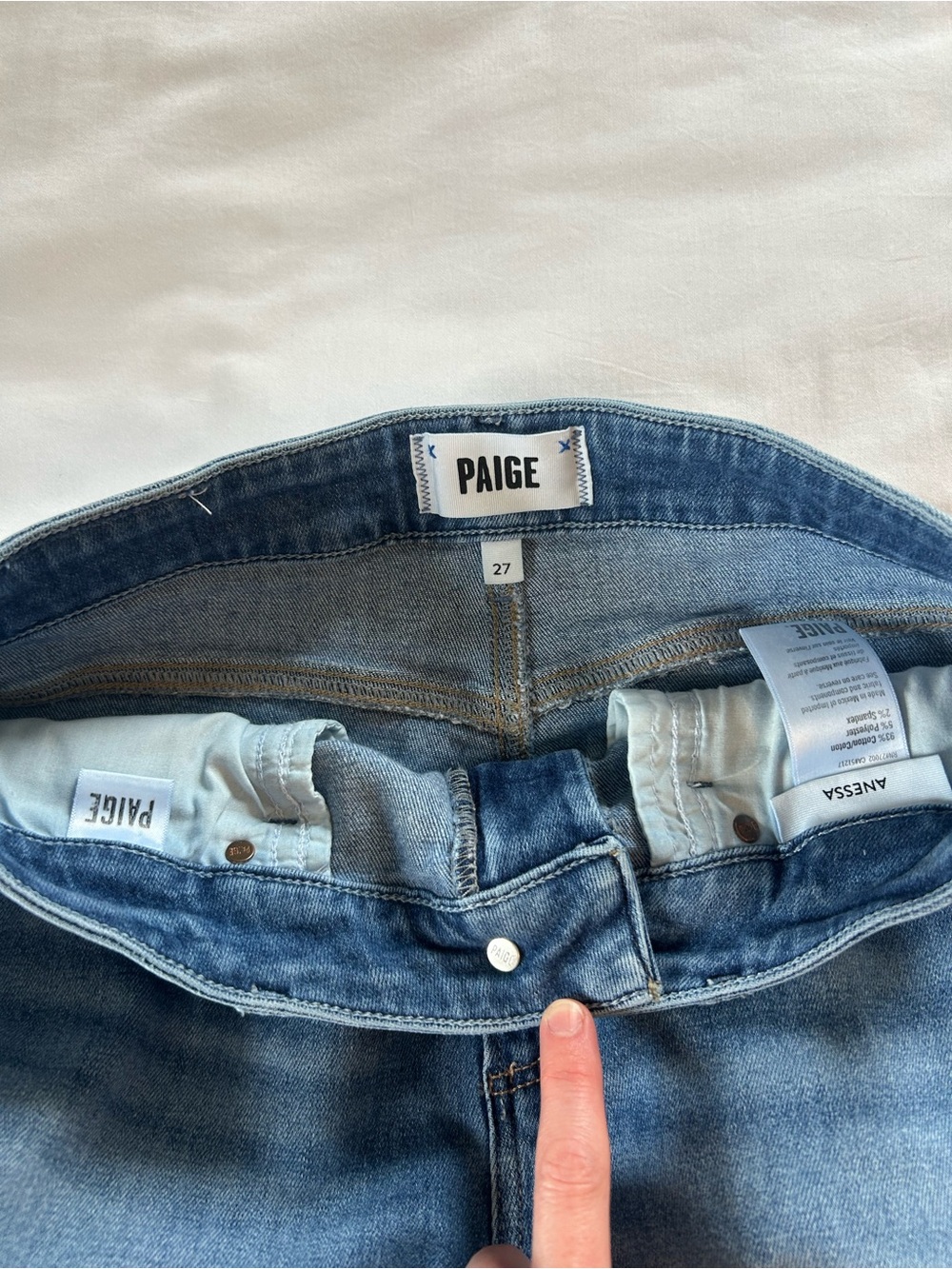 Paige Anessa Crop Wide-Leg Jeans in Rock Show Distressed wash - Picture 3 of 3